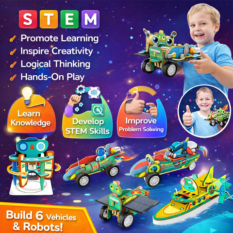 Educational 6-in-1 Robot Building Stem Kit for Kids – STEM Science Set