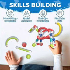 🧲 Flexible Stretchable Pop Tube Magnetic Sticks Building Set – Creative STEM Toy