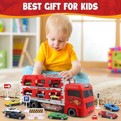 🚚💥 Foldable Transport Truck Toy with Car Ejection Launcher