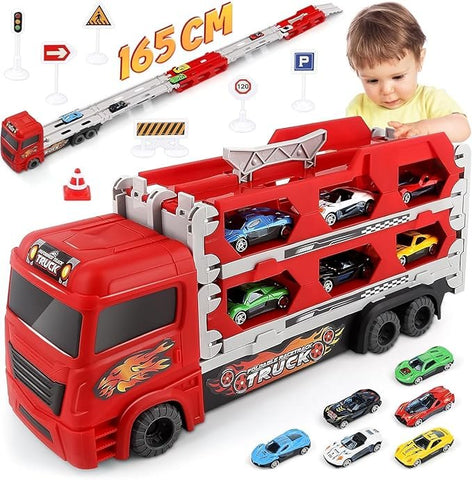🚚💥 Foldable Transport Truck Toy with Car Ejection Launcher