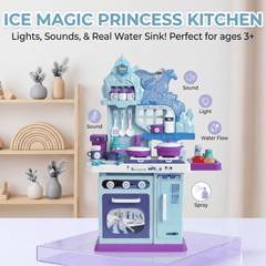 Frozen Themed Ice Magic Kitchen Play Set – Lights, Sounds & Real Water Sink Kitchen