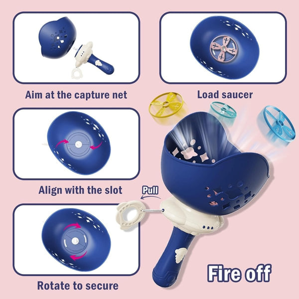 Fun Flying Saucer Disc Launcher for Kids