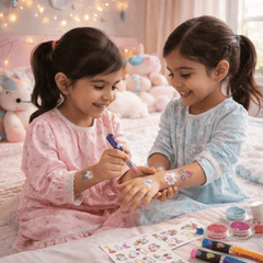 Glitter Tattoo Makeup Kit with Bag – Kids Sparkling Body Art Set