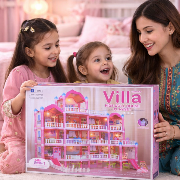 Grand Garden Villa Dollhouse Playset | 377 PCS – Ultimate Princess Mansion Experience