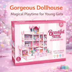Grand Princess Doll House Mansion – 3-Storey Play House with Furniture