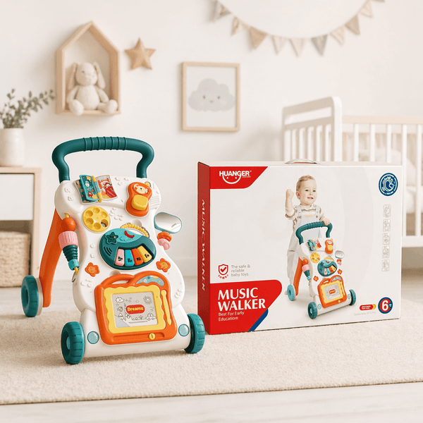 Huanger Large Sounds & Lights Baby Walker – Interactive Learning Push Walker