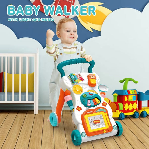 Huanger Large Sounds & Lights Baby Walker – Interactive Learning Push Walker