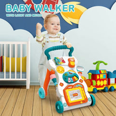 Huanger Large Sounds & Lights Baby Walker – Interactive Learning Push Walker