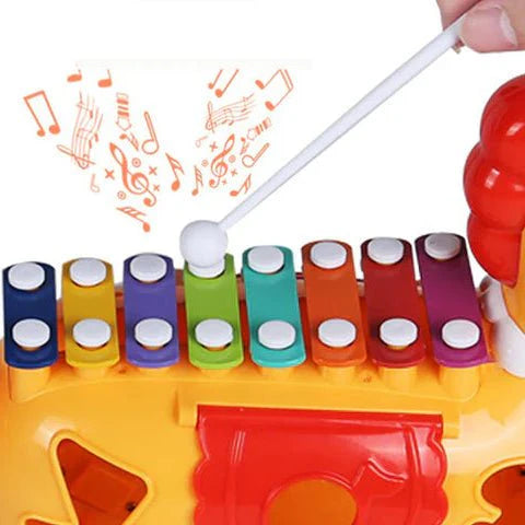 Huanger Rocking Horse Activity Center – Musical Learning Rocker with Shape Sorter & Xylophone