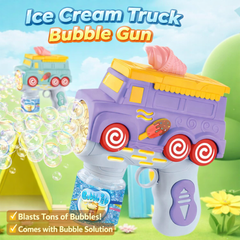 Ice Cream Truck Bubble Gun for Kids – Automatic Bubble Blaster with Light Fun