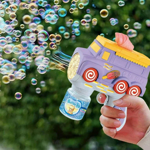 Ice Cream Truck Bubble Gun for Kids – Automatic Bubble Blaster with Light Fun