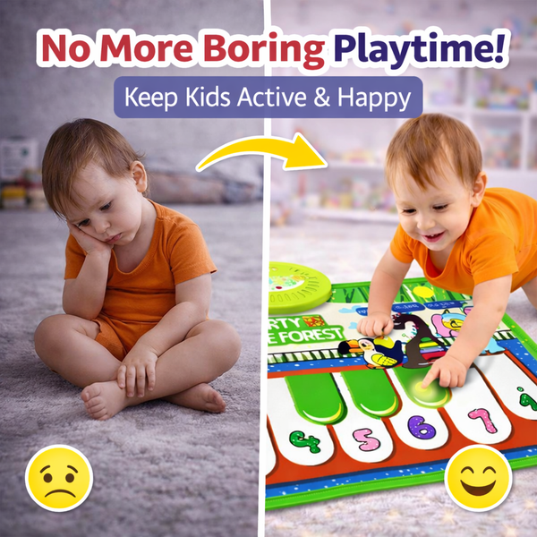 Interactive Electronic Music Mat for Kids – Touch Piano Playmat with Sounds & Lights