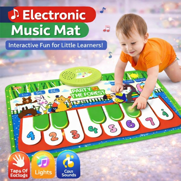 Interactive Electronic Music Mat for Kids – Touch Piano Playmat with Sounds & Lights