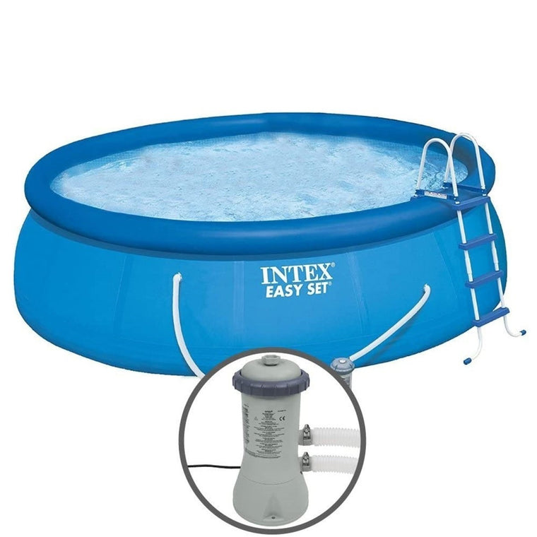 Intex Round Easy Set Pool with Filter Pump | 15 Feet x 2.5 Feet+