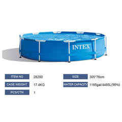 Intex Round Metal Frame Pool | 10 Feet x 2.5 Feet