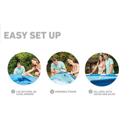 Intex Round Metal Frame Pool Set with Accessories | 15 Feet x 4 Feet