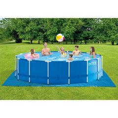 Intex Round Metal Frame Pool Set with Accessories | 15 Feet x 4 Feet