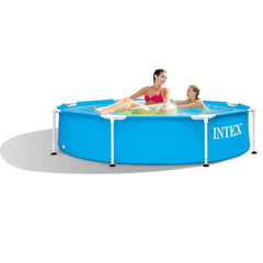 Intex Round Metal Frame Swimming Pool | 8 Feet x 1.5 Feet+