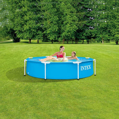 Intex Round Metal Frame Swimming Pool | 8 Feet x 1.5 Feet+
