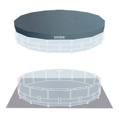 Intex Round  Prism Frame Above Ground Pool with Accessories | 15 Feet x 3.5 Feet
