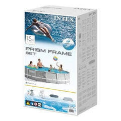 Intex Round  Prism Frame Above Ground Pool with Accessories | 15 Feet x 3.5 Feet