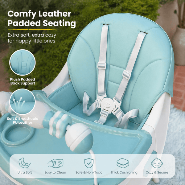 Kidilo Baby Feeding High Chair with Toy Bar & Storage