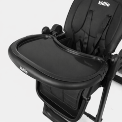Kidilo Premium 2-in-1 Baby Feeding High Chair with Wheels & Safety Harness