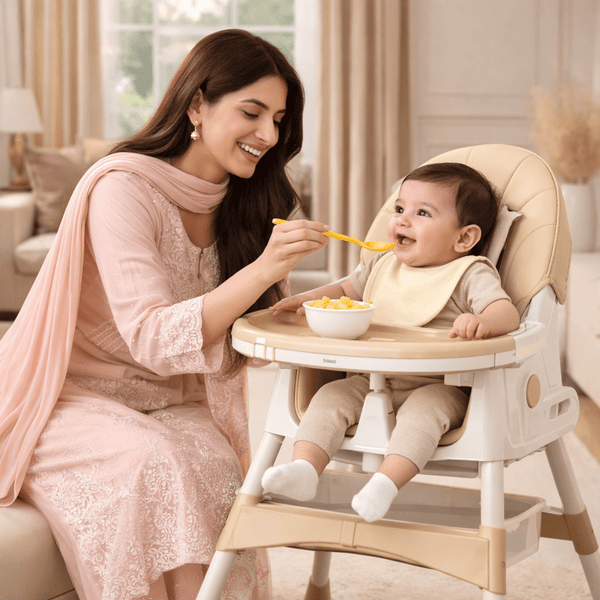 Kidilo Premium 3-in-1 Convertible Baby Feeding High Chair with Wheels