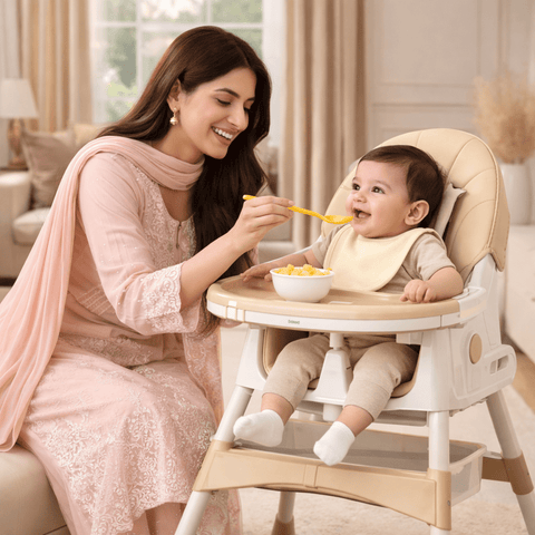 Kidilo Premium 3-in-1 Convertible Baby Feeding High Chair with Wheels