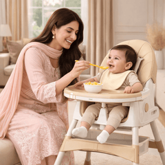 Kidilo Premium 3-in-1 Convertible Baby Feeding High Chair with Wheels