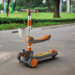 2 in 1  Kids Shark Scooty With Front Basket For Active Kids