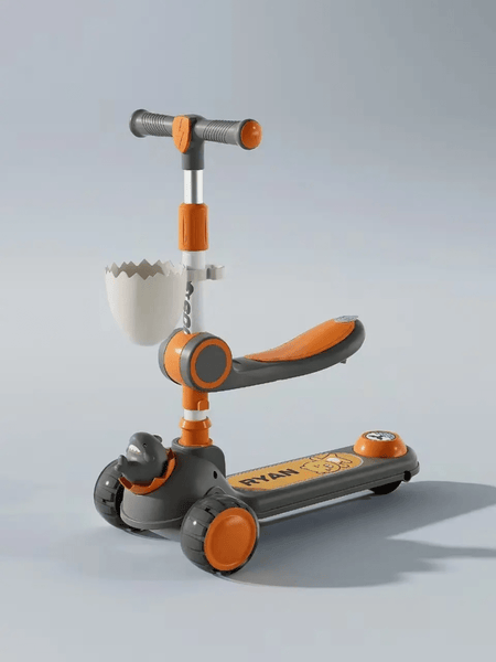 2 in 1  Kids Shark Scooty With Front Basket For Active Kids