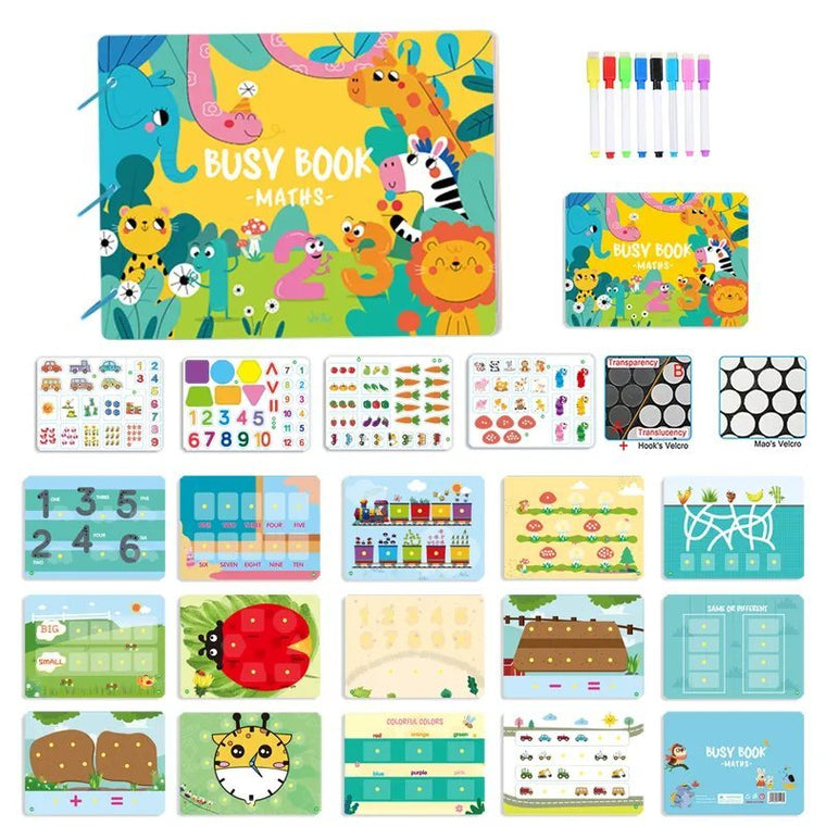 Kids Busy Book Set – Preschool Learning & Maths Activity Folder