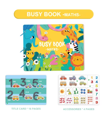 Kids Busy Book Set – Preschool Learning & Maths Activity Folder