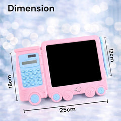 Kids Calculator & Writing Tablet Combo – 2-in-1 Learning Drawing Pad with Stylus