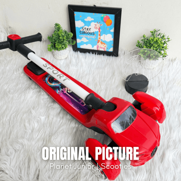 Kids Car-Style Kick Scooter with Adjustable Height