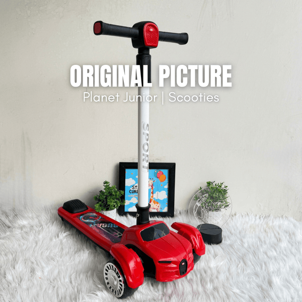 Kids Car-Style Kick Scooter with Adjustable Height