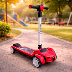 Kids Car-Style Kick Scooter with Adjustable Height