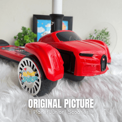 Kids Car-Style Kick Scooter with Adjustable Height