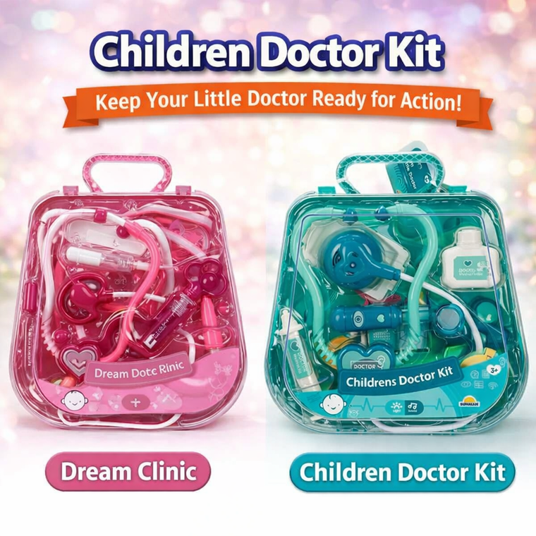 Kids Doctor Play Set with Carry Case – Pretend Medical Kit with Light
