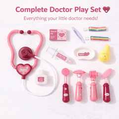Kids Doctor Play Set with Carry Case – Pretend Medical Kit with Light