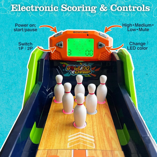 Kids Electronic Bowling Game Set – Automatic Scoring Bowling Alley