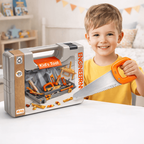 Kids Engineering Tool Set – STEM Construction &  DIY Building Kit with Storage Case