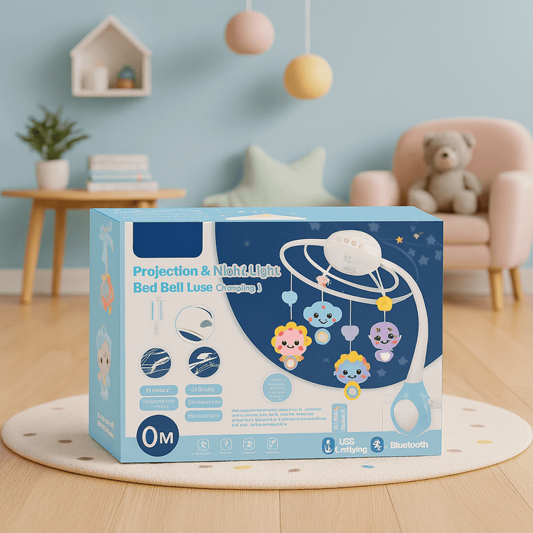 🌙 Kids Melody Cot Mobile with Projection, Music & Night Light