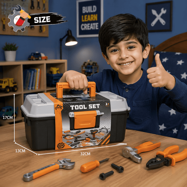 Kids Portable Tool Box Set – Storage Case with Pretend Play Tools | 40Pcs
