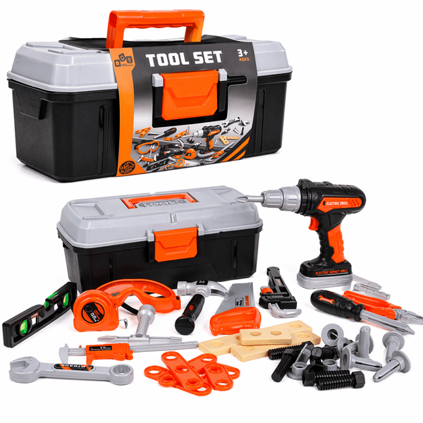 Kids Portable Tool Box Set – Storage Case with Pretend Play Tools | 40Pcs