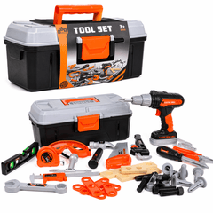 Kids Portable Tool Box Set – Storage Case with Pretend Play Tools | 40Pcs