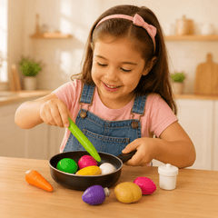 Kids Pretend Play Cooking Pan Set with Colorful Vegetables 🌽🍅