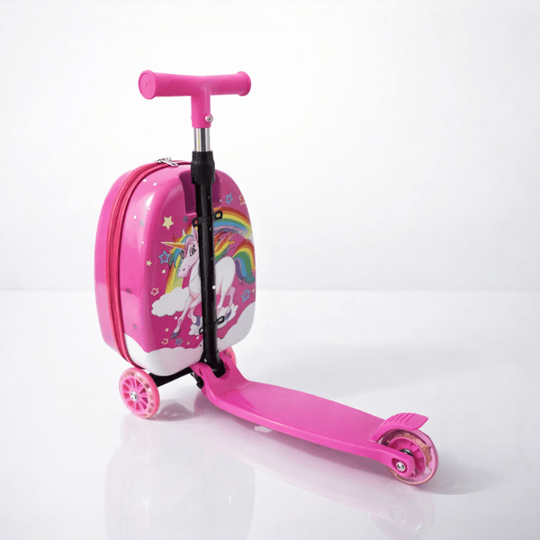 Kids Scooter Backpack – Unicorn or Giraffe Ride-On Trolley Bag