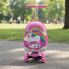 Kids Scooter Backpack – Unicorn or Giraffe Ride-On Trolley Bag